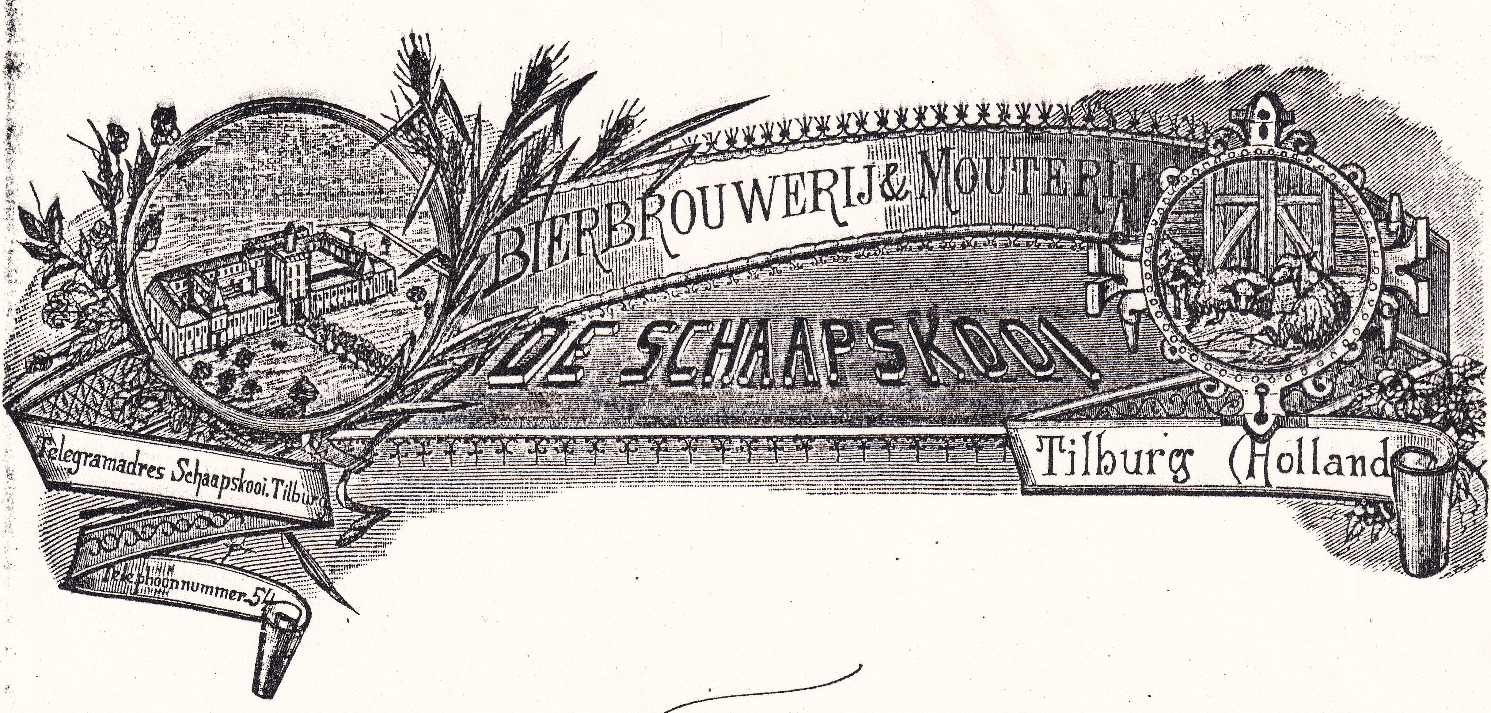 Briefhoofd Bierbrouwerij & Mouterij "De Schaapskooi", daterend uit 1894. © Eigen beheer